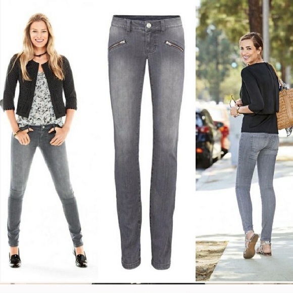 CAbi Denim - ⭐️CABI • Light Grey Skinny Zipper Jeans Sz 6